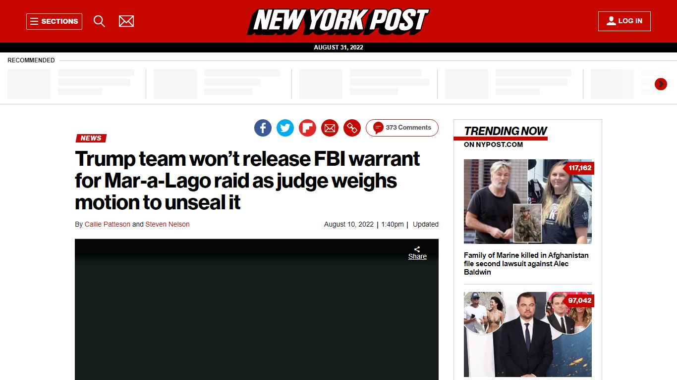 Trump team won't release copy of Mar-a-Lago FBI raid warrant